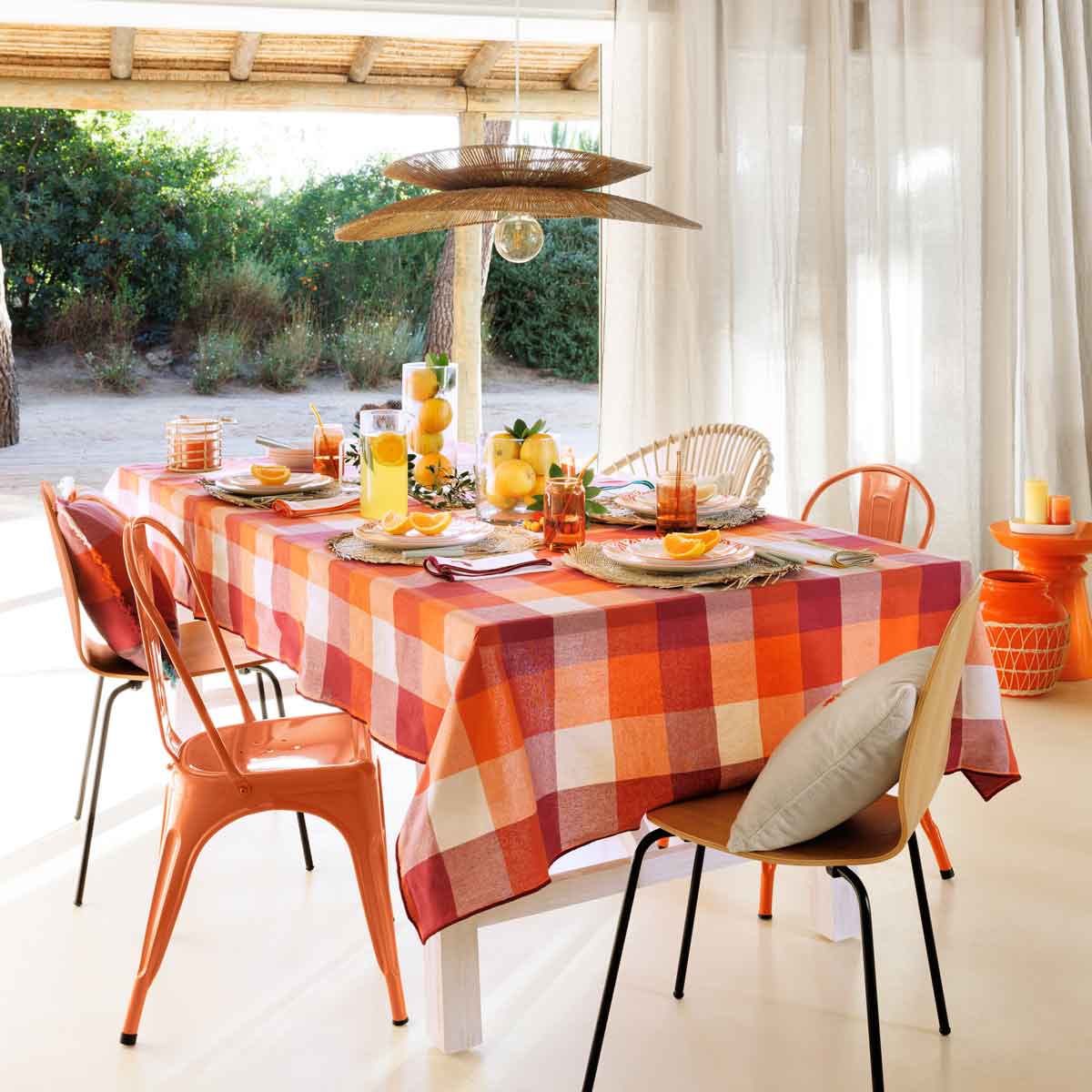 Candeeiro de teto ALARA bege em juta 69,5cm