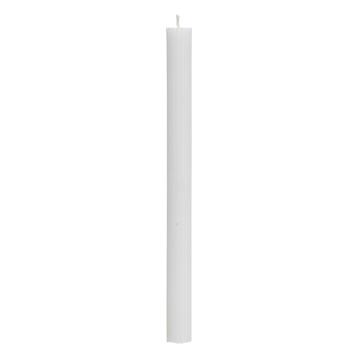 Vela DEMI estriada branca para candelabro 26cm