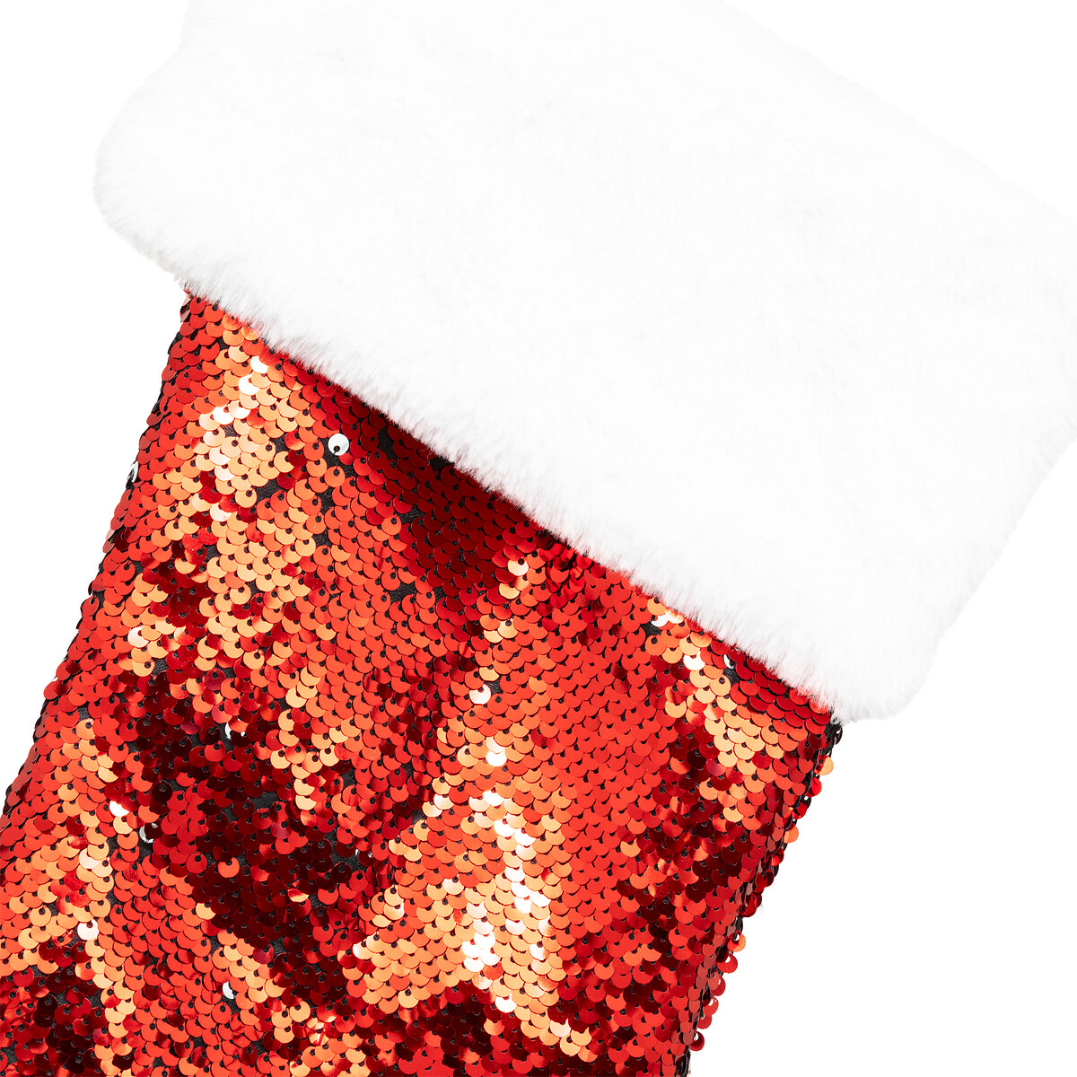 Bota de natal com lantejolas vermelhas 50cm