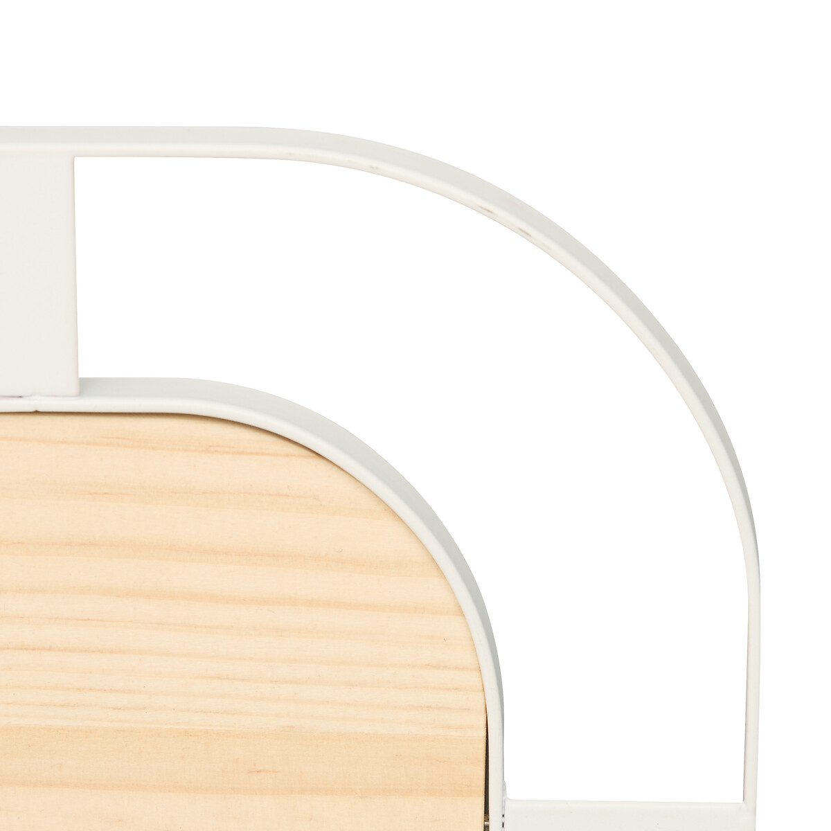 Base para quentes branca em a&ccedil;o e madeira 17cm