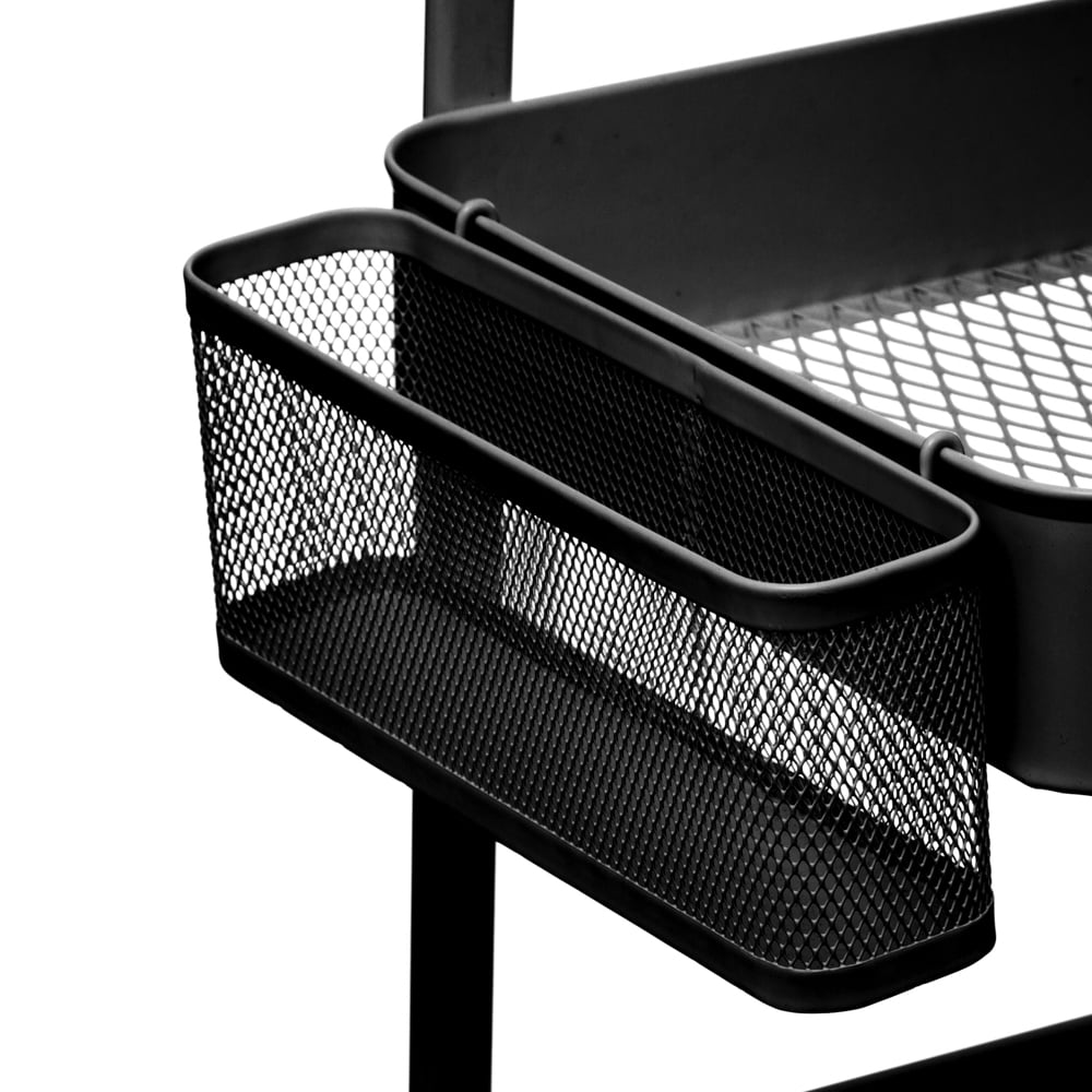 Móvel de apoio preto em metal