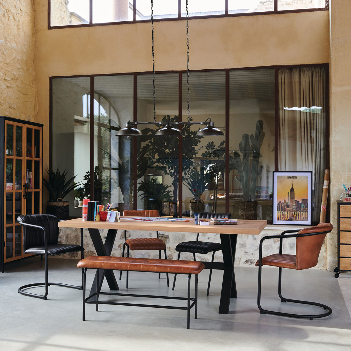 Cadeira Dario Camel Couro Natural