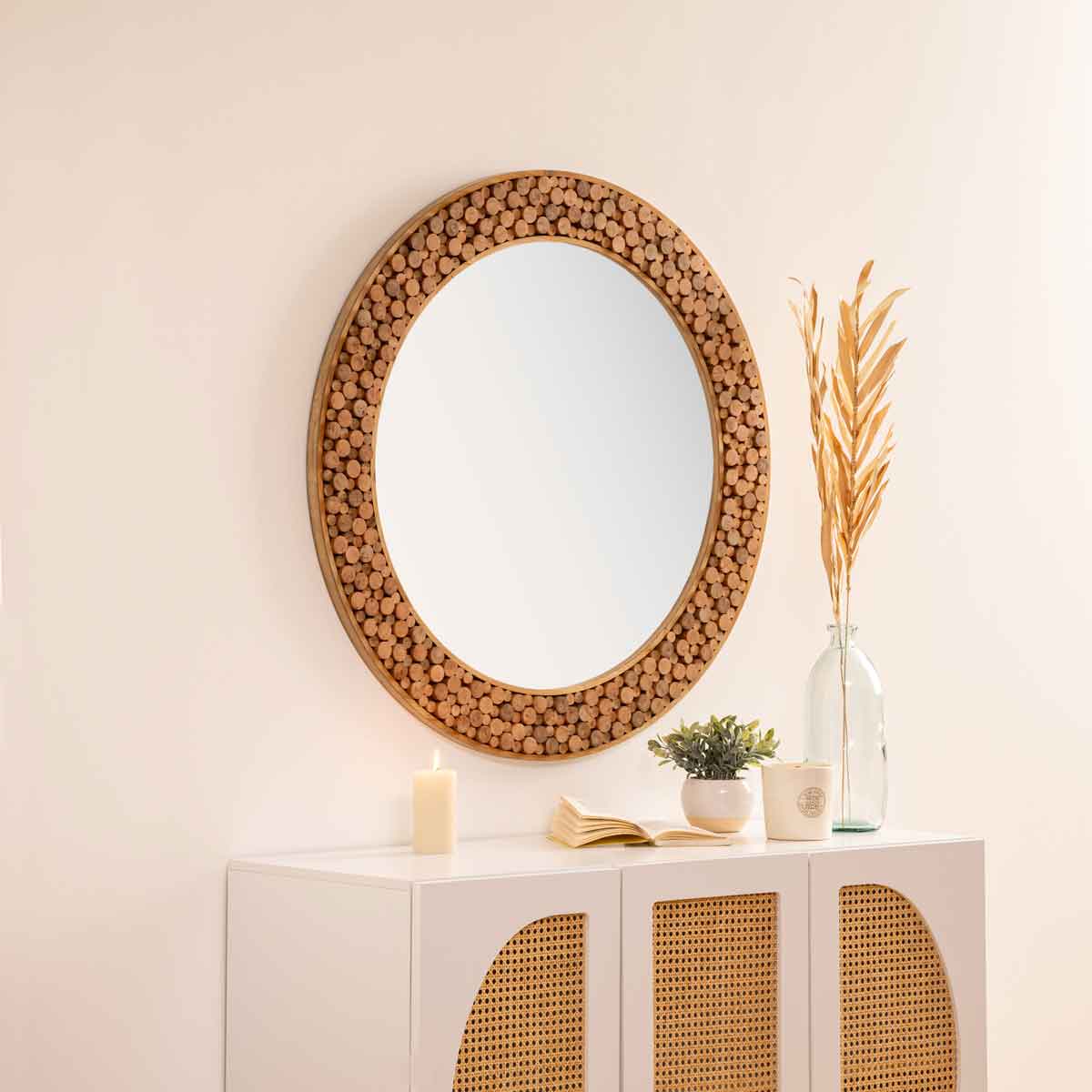 Espelho de parede anoki castanho 99cm