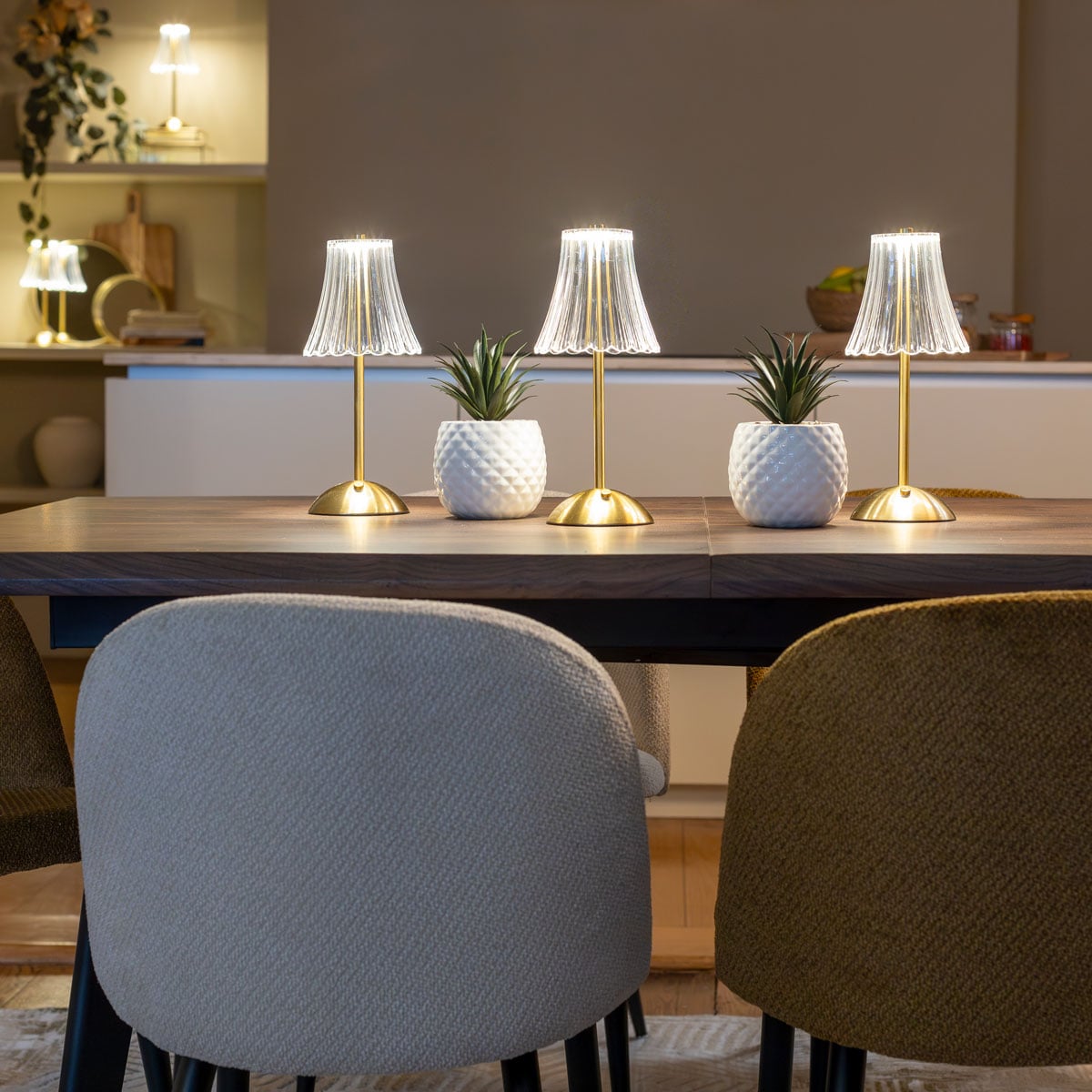 Mesa de jantar extens&iacute;vel TADIM castanha