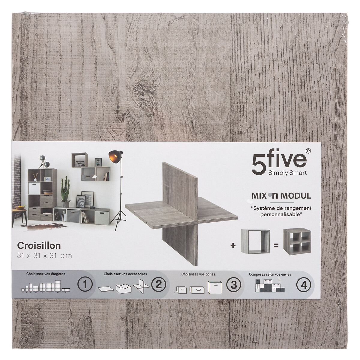 Prateleira cruzada cinza