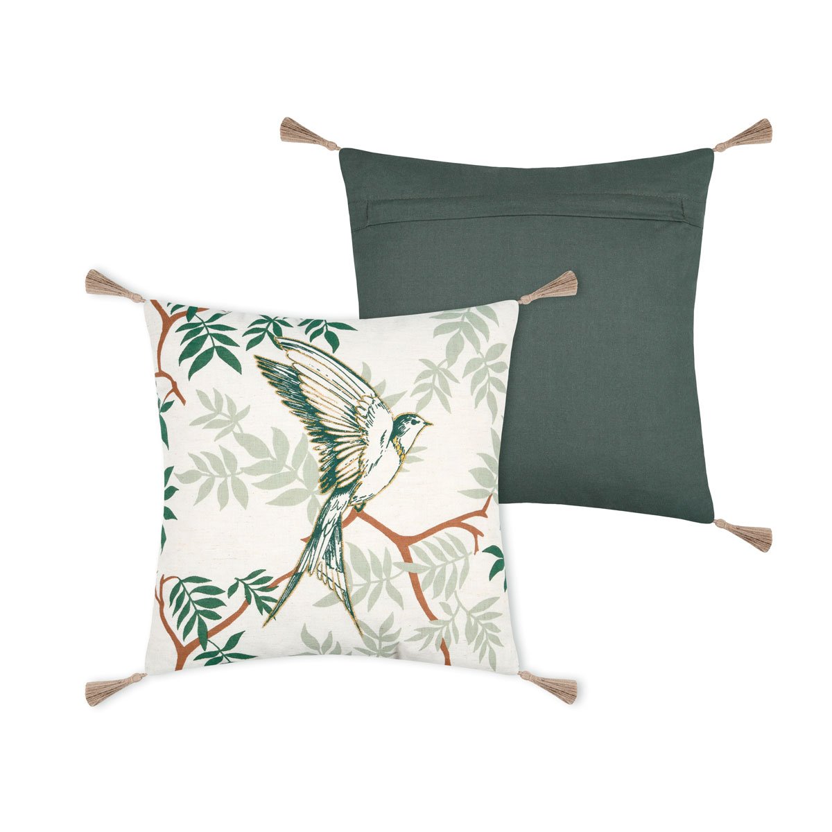 Almofada BOTANYS cru em algod&atilde;o 40x40cm