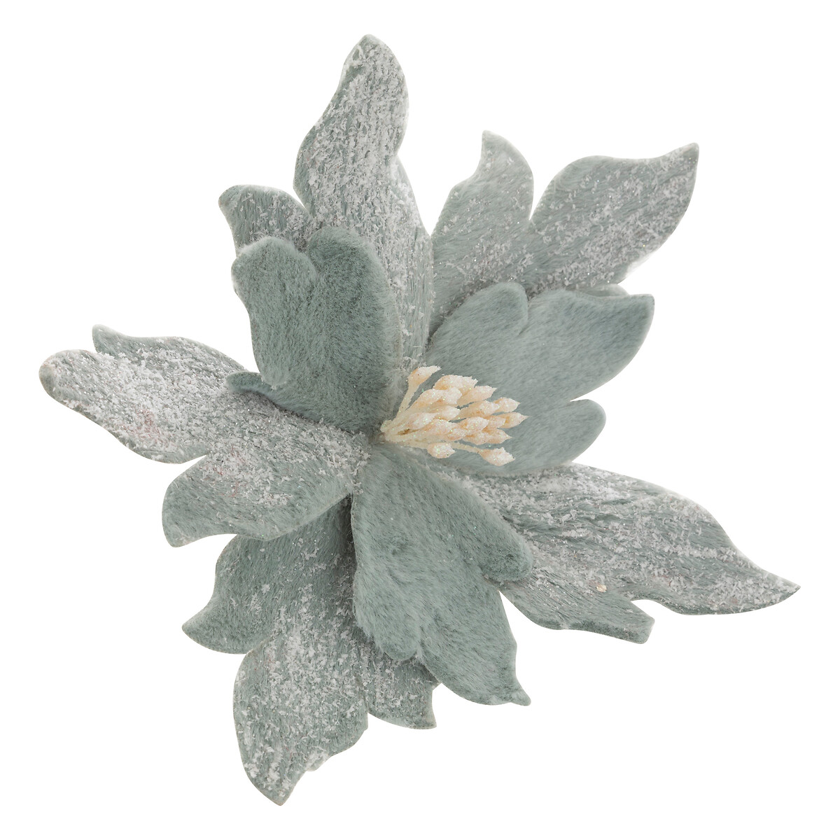Flor poins&eacute;ntia veludo azul 24cm