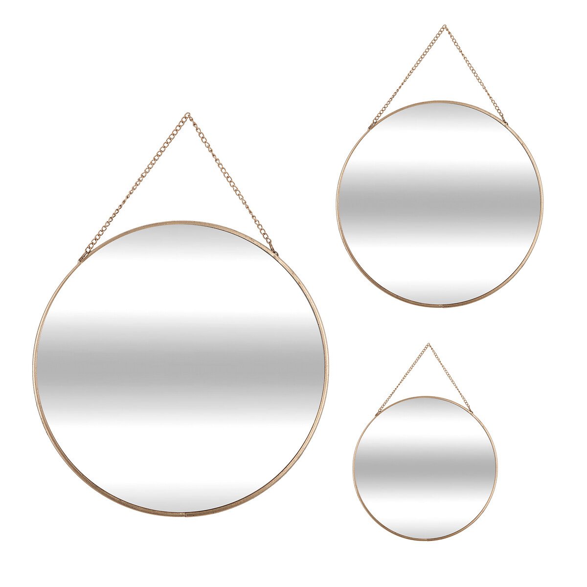 Conjunto de 3 espelhos LENY dourado