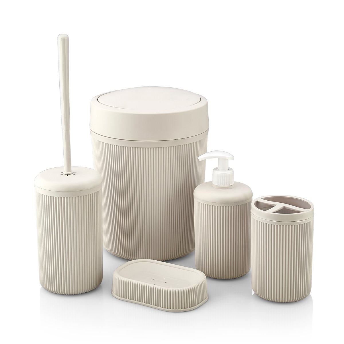 Conjunto de 5 peças wc ALESTA bege,  Conjunto de 5 peças wc ALESTA bege