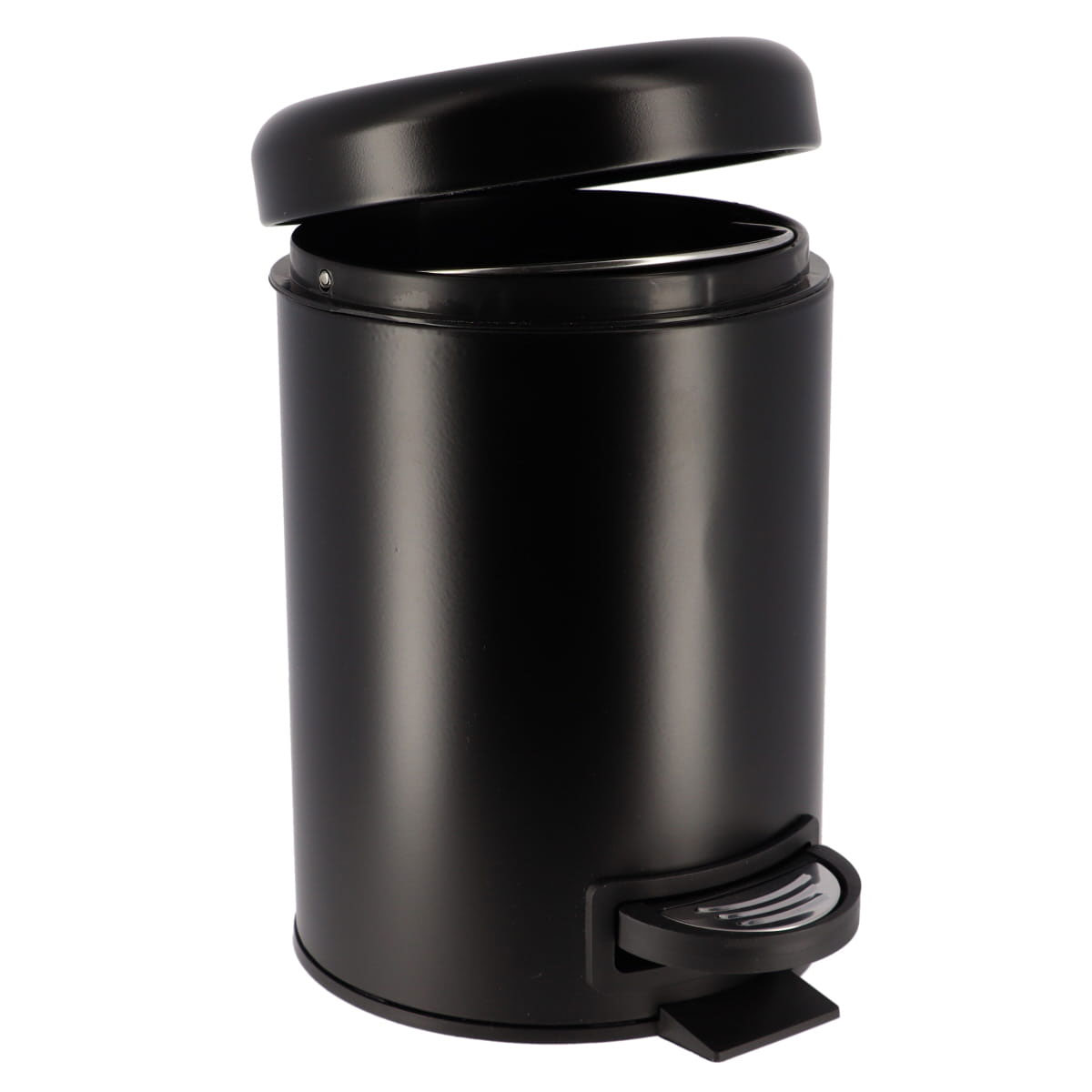 Balde wc preto mate SOFT close em metal 3l