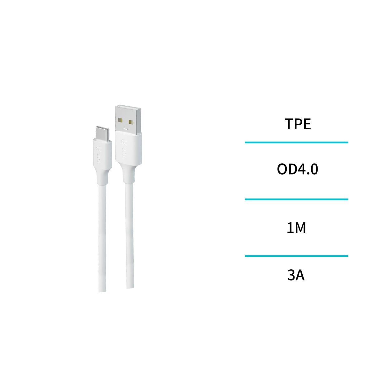 Cabo USB Tipo C 1M Branco