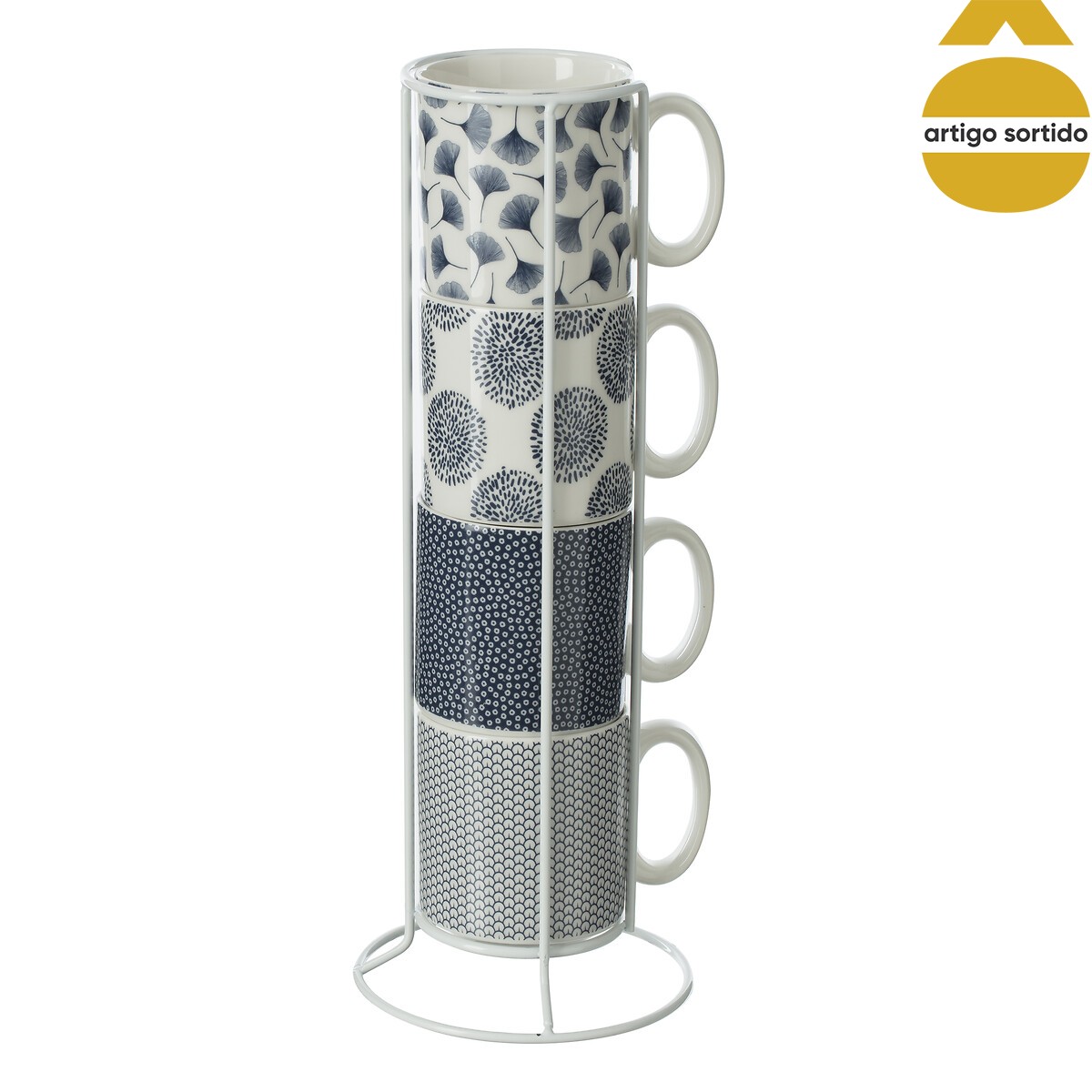 Conjunto de 4 canecas com suporte 26cl