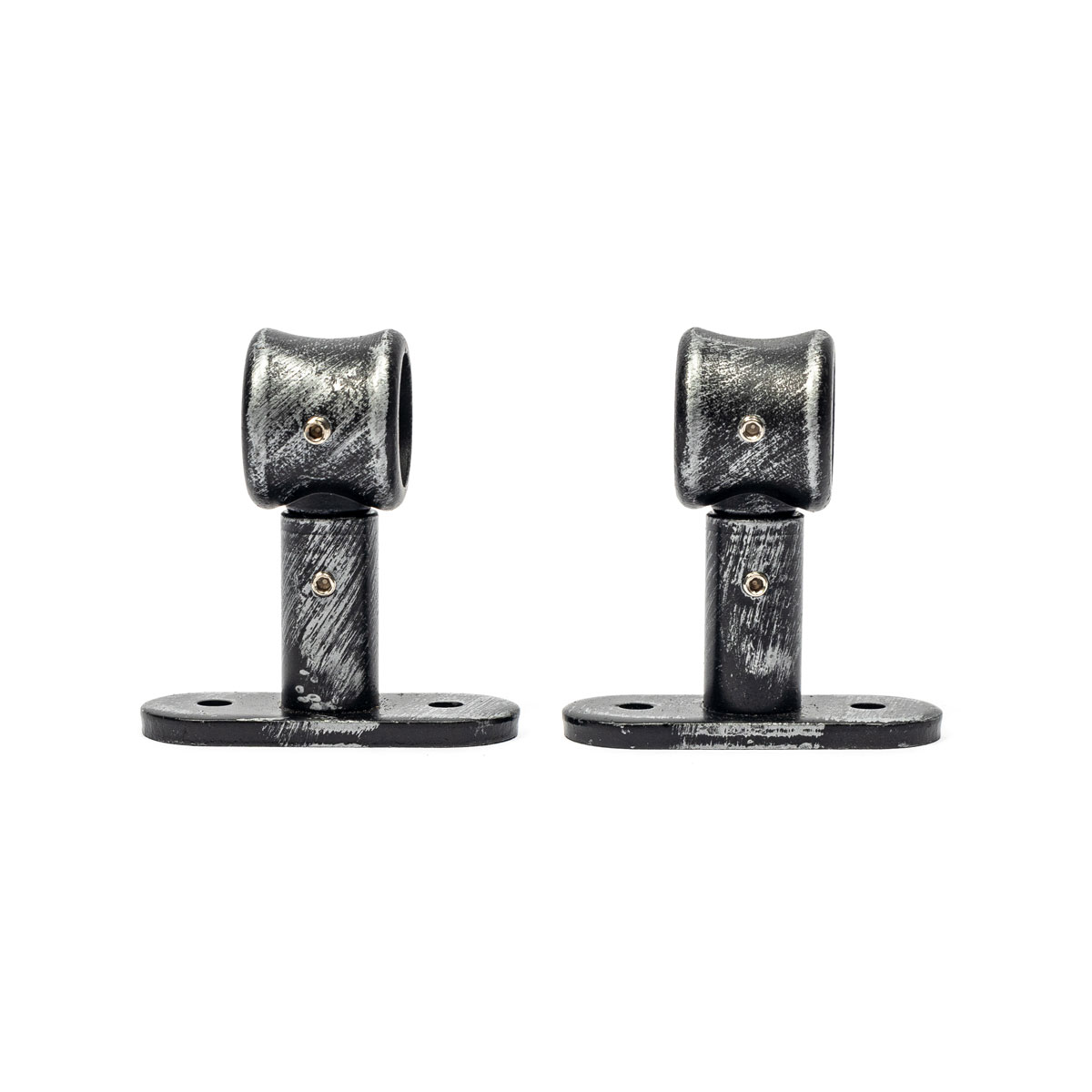 Conjunto de 2 suportes simples preto e prateado d20
