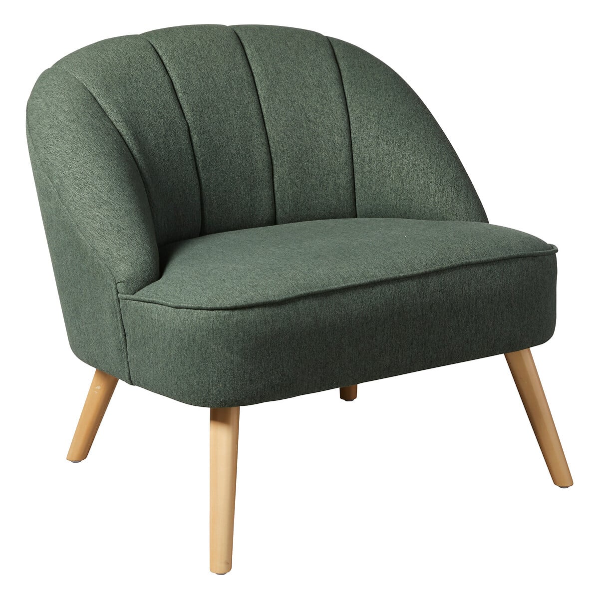Poltrona NAOVA verde caqui em veludo 78x72x71cm