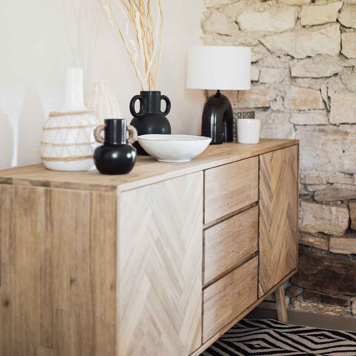 Aparador AERIS em madeira acácia