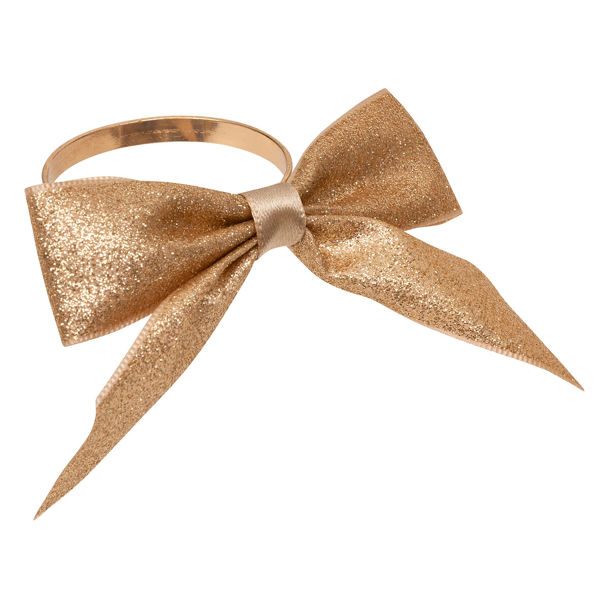 Conjunto de 2 argolas para guardanapo com laço dourado,  Conjunto de 2 argolas para guardanapo com laço dourado