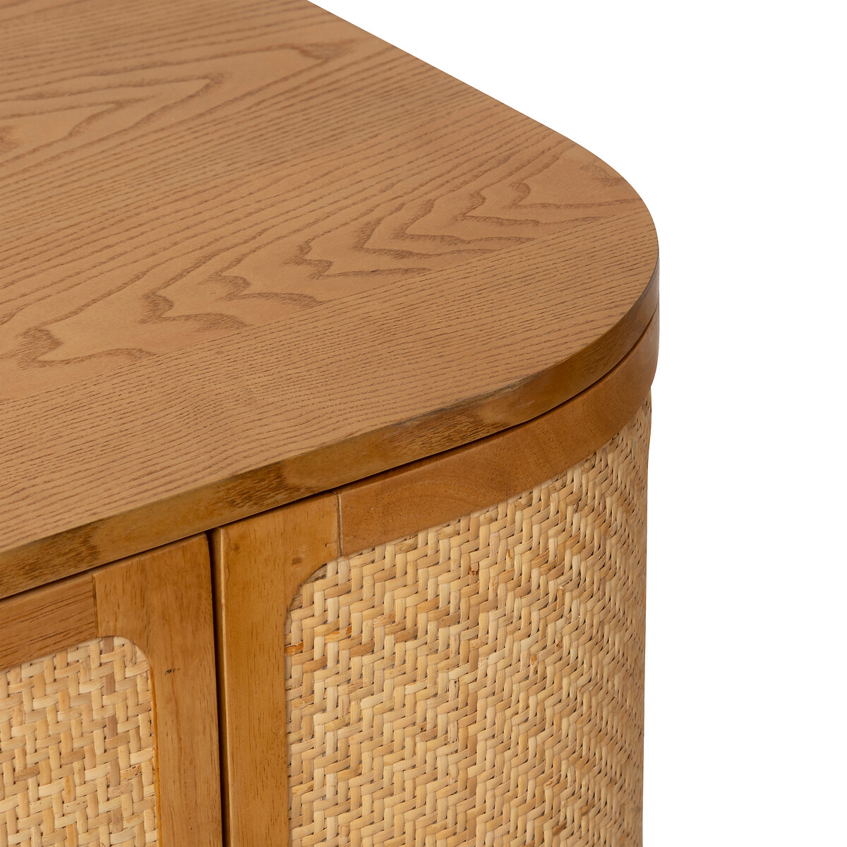 Aparador KISCO com 4 portas em mdf e rattan,  Aparador KISCO com 4 portas em mdf e rattan