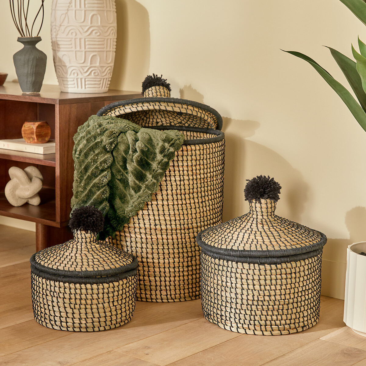 Cesto NYERO em bambu 27x26,5x26,5cm