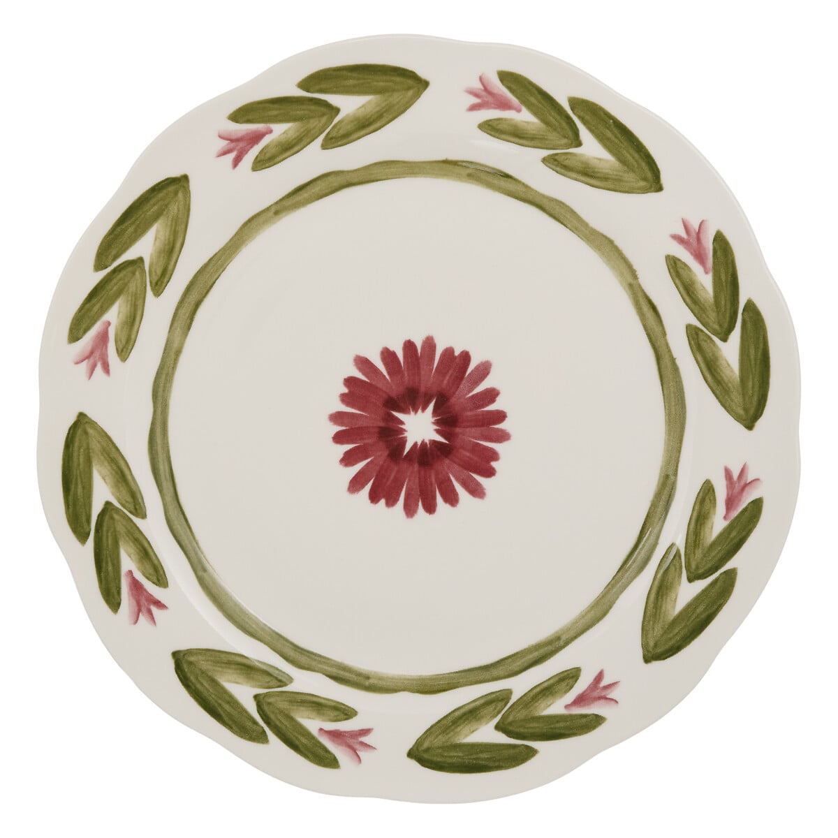 Prato raso MONA verde em porcelana 26cm