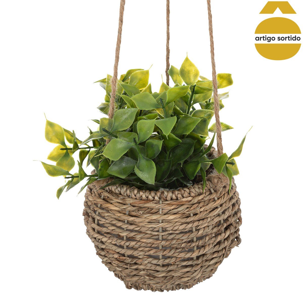 Vaso suspenso com planta artificial ZOE