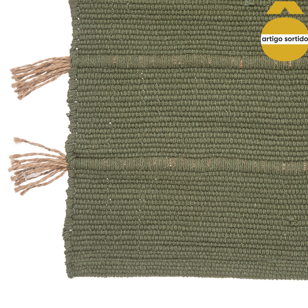 Tapete multicolor em algodão e juta 60x90cm