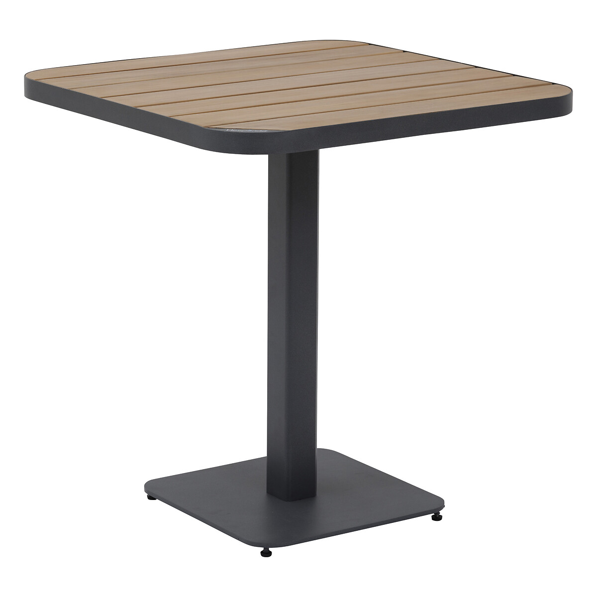 Mesa de exterior bistr&ocirc; TYLA em alum&iacute;nio e madeira ac&aacute;cia