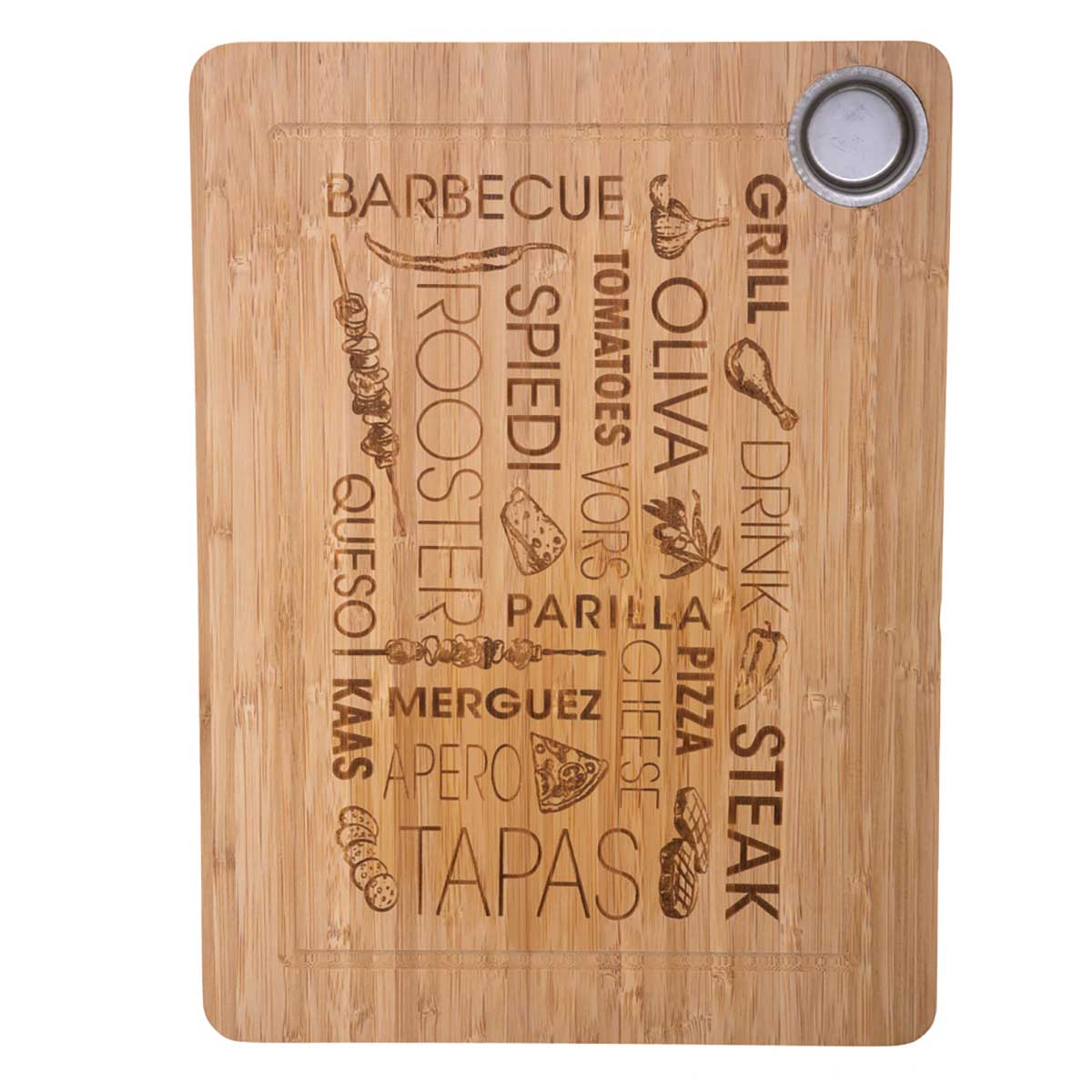 Tábua de cozinha em bambu 27,8x38cm,  Tábua de cozinha em bambu 27,8x38cm