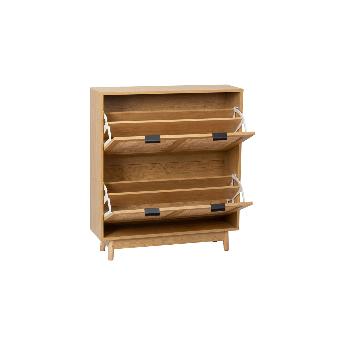 Sapateira em rattan com 2 compartimentos