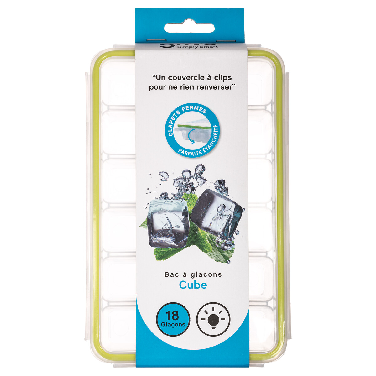 Cuvette 18 cubos gelo cinza com tampa