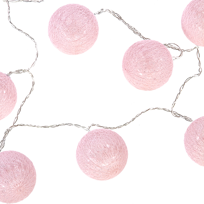 Grinalda com 10 bolas de led rosa,  Grinalda com 10 bolas de led rosa
