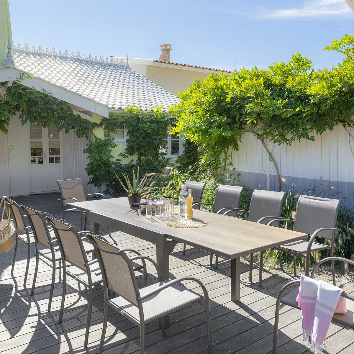 Mesa extensível PIAZZA tonka em alumínio 135-270cm