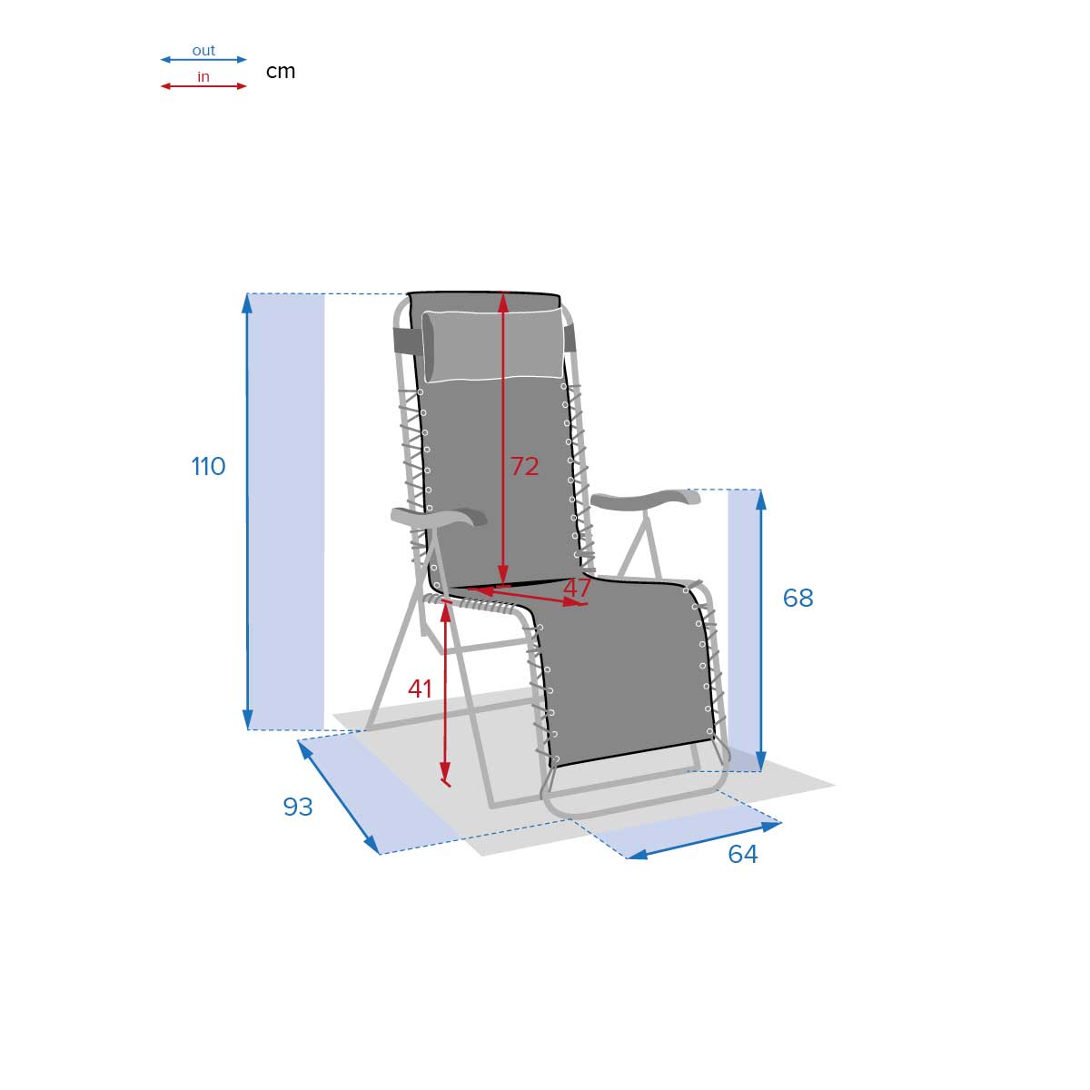 Cadeira relax SILOS azul canard