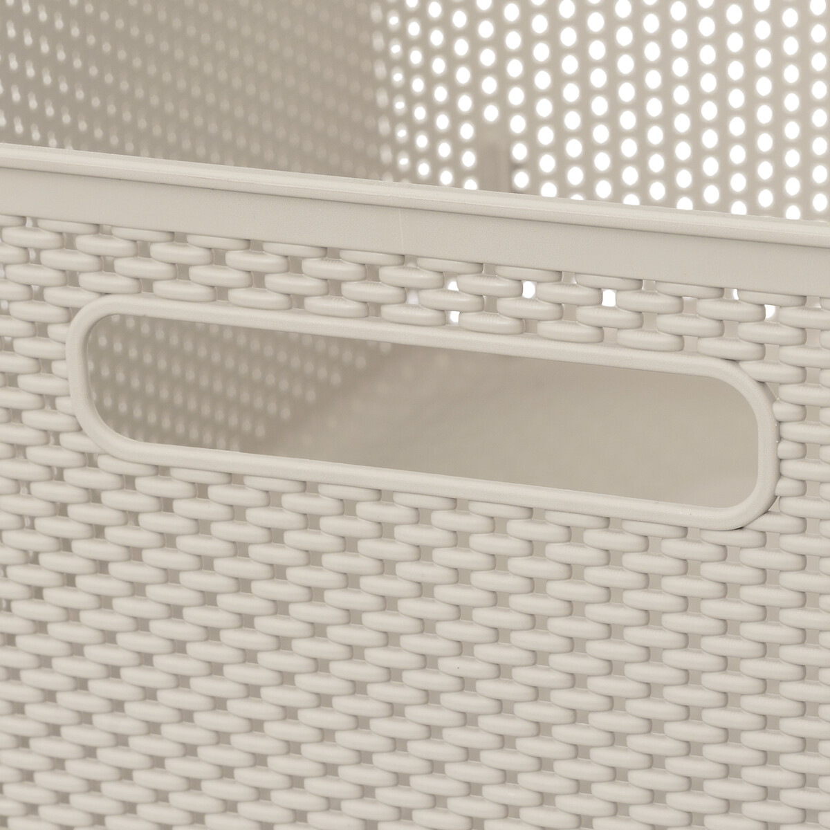 Cesto de arrumação crochet bege 11l