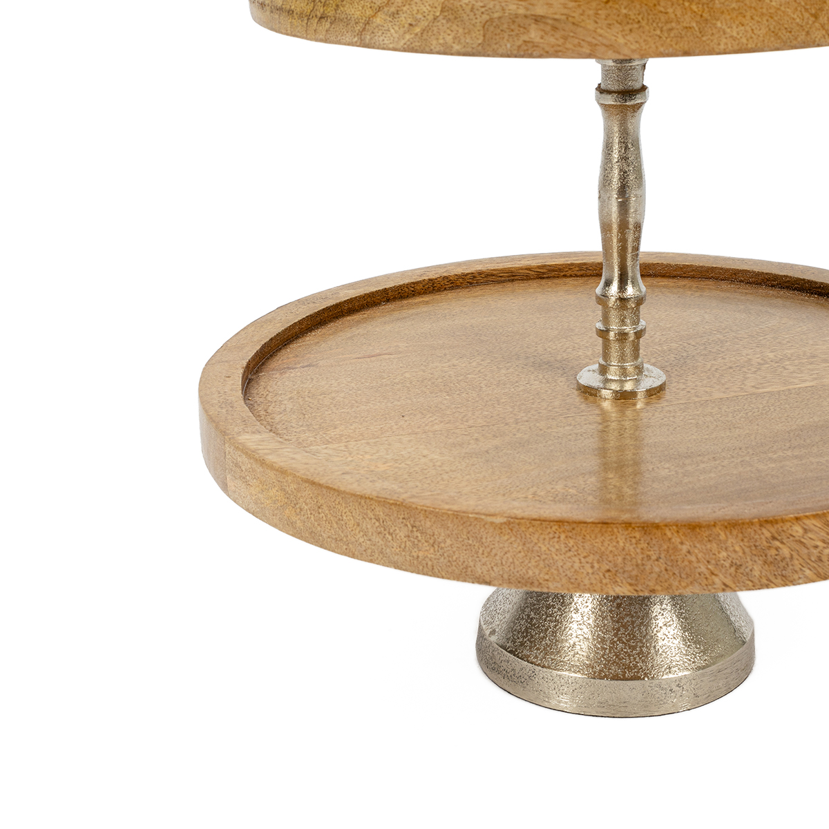 Prato de servir com 3 níveis em madeira mango 62cm