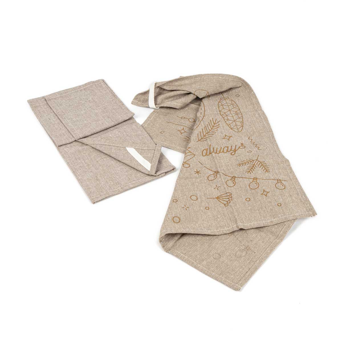 Conjunto De 2 Panos Shiny Dourado Em Algodão 40x60cm