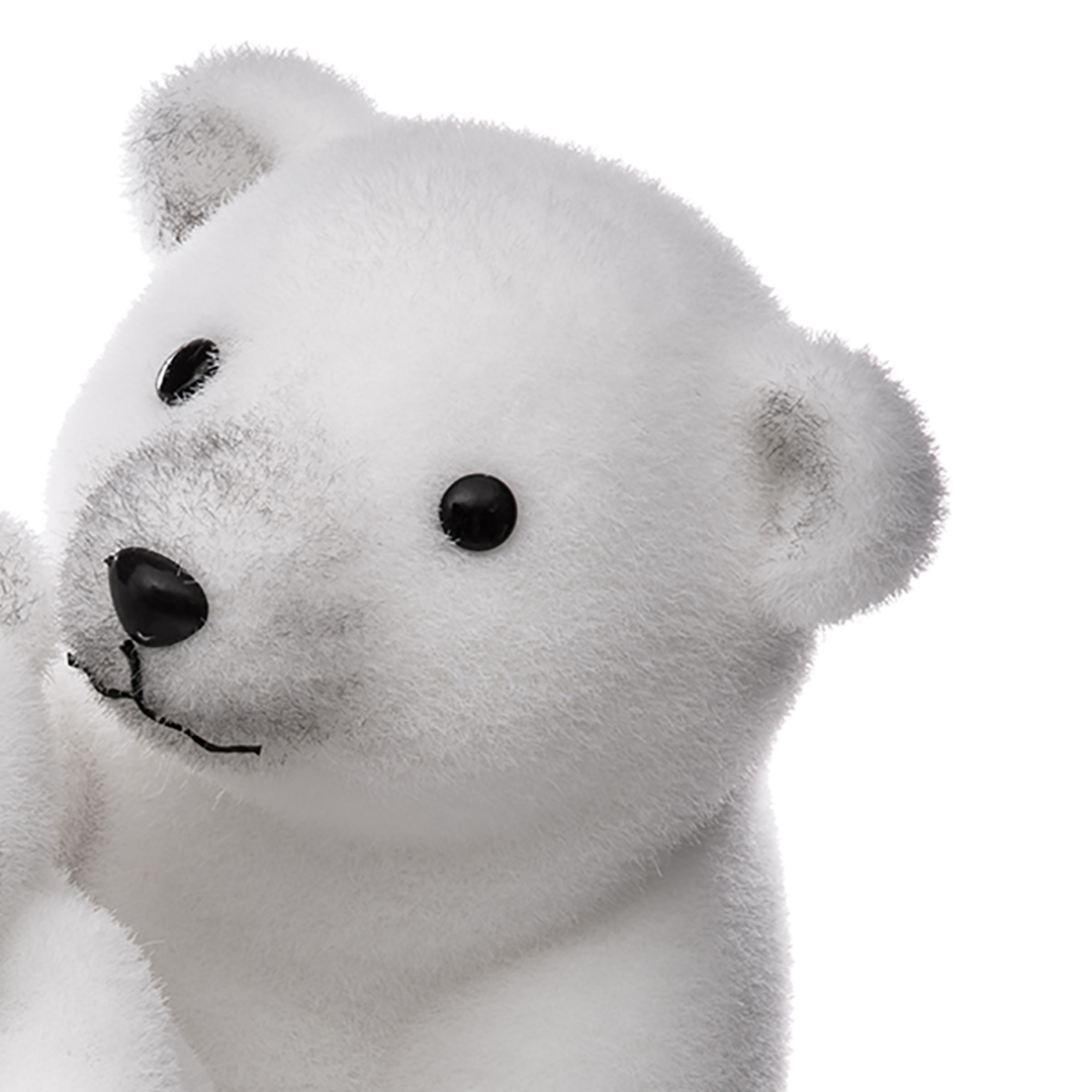 Urso com beb&eacute; branco 33cm