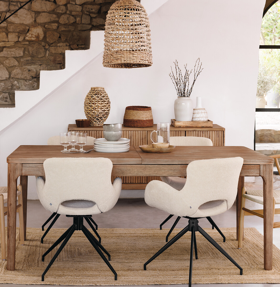 Candeeiro de teto JACINTO bege 37cm