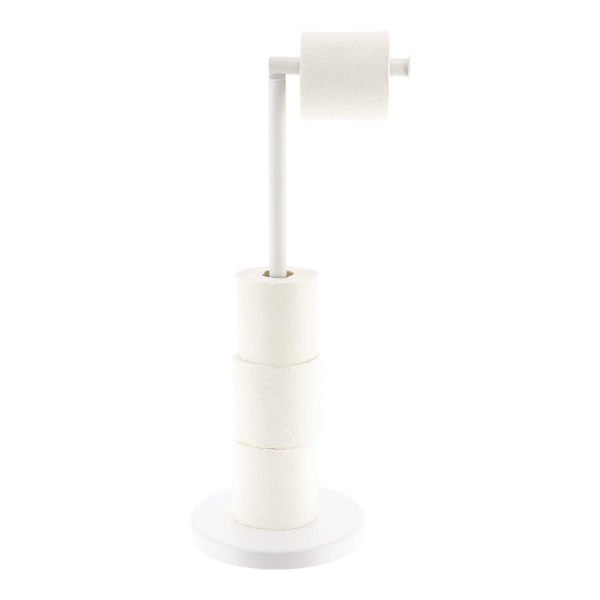 Suporte porta rolos wc branco em metal