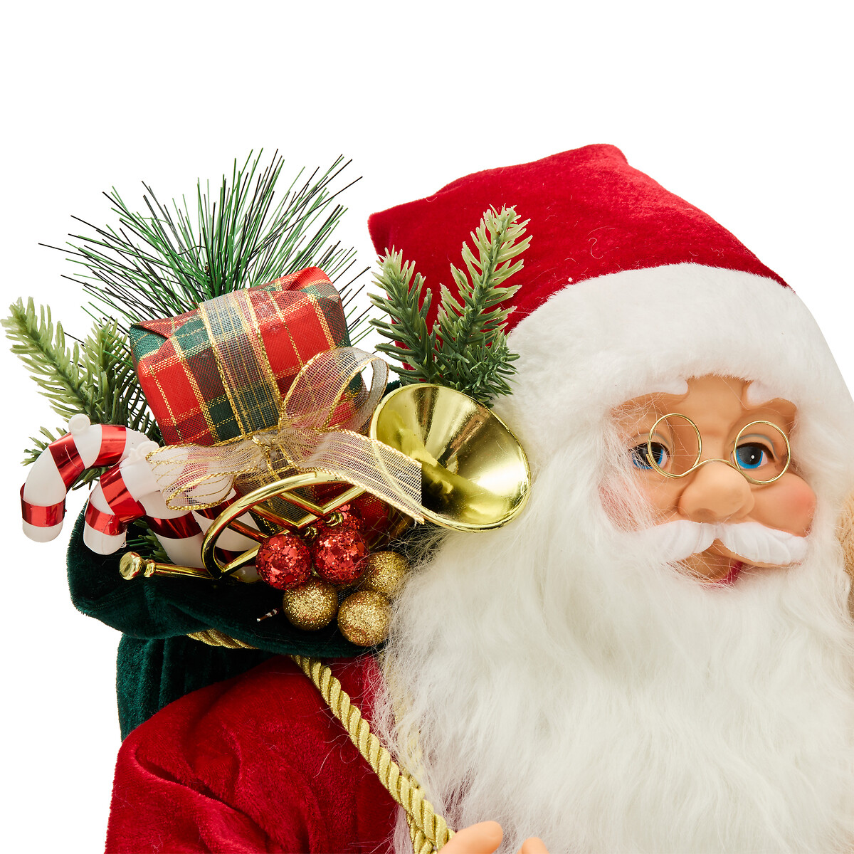 Figura Pai Natal com ursinho e presentes 60cm