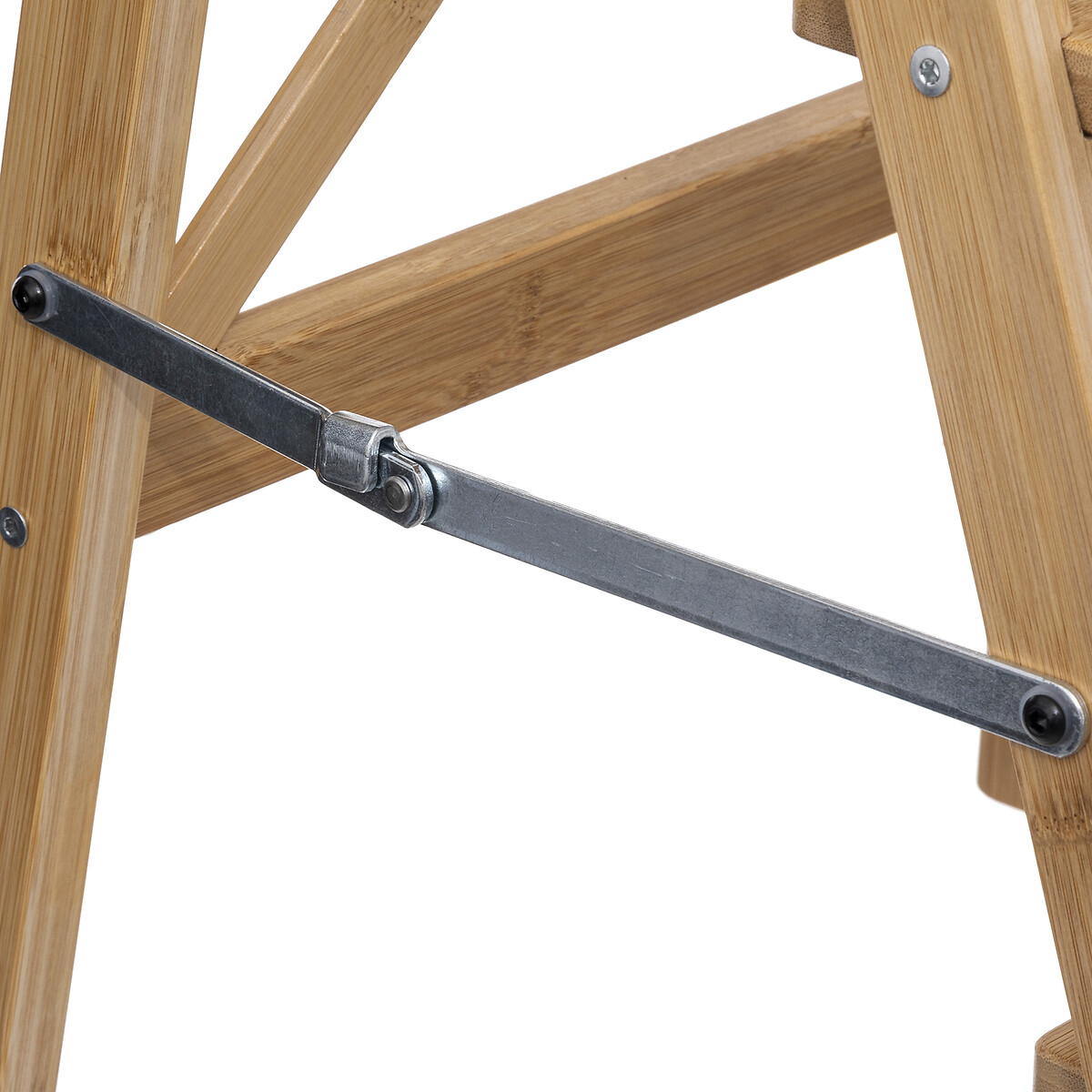 Escadote com 3 degraus em bambu