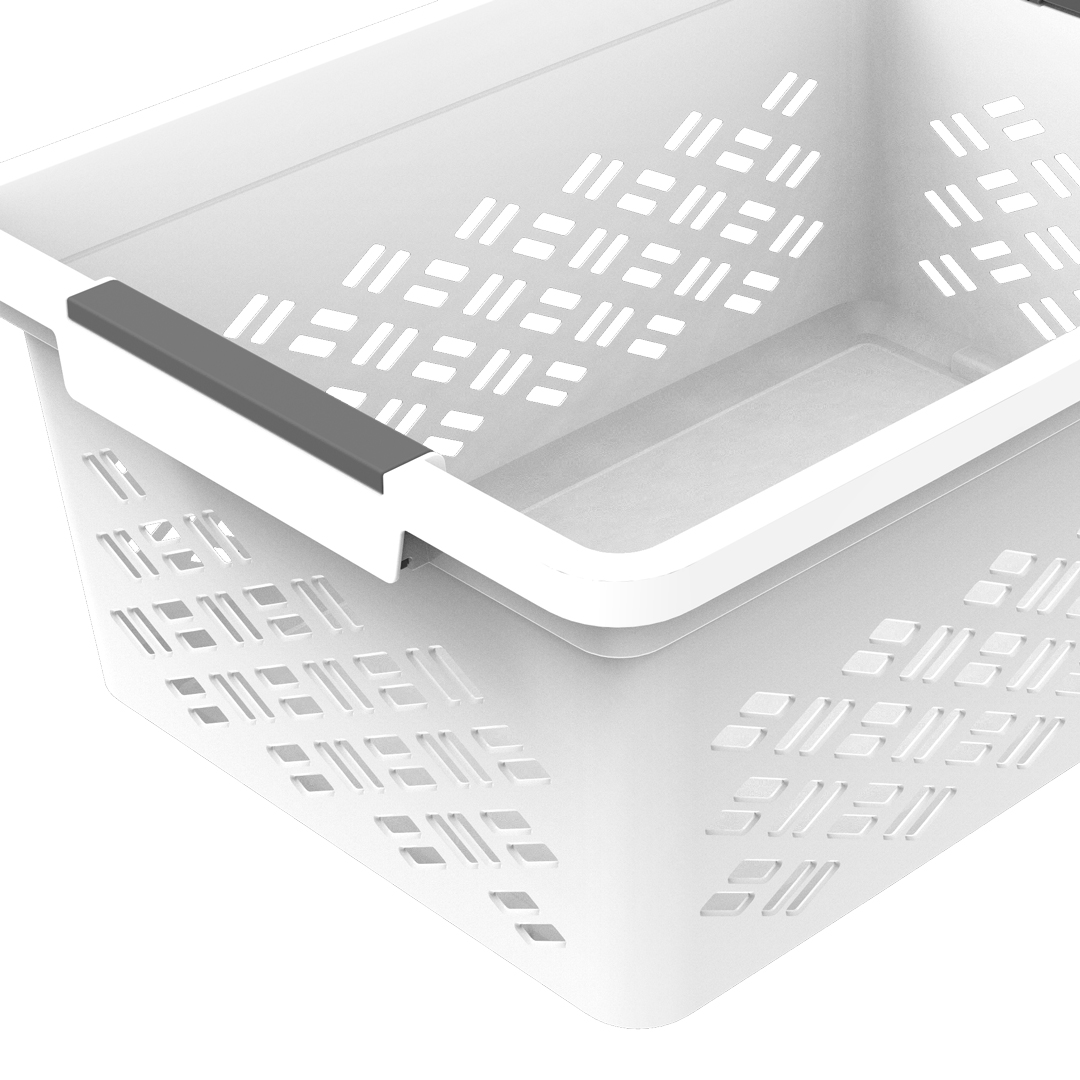 Cesto de arruma&ccedil;&atilde;o m&eacute;dio empilh&aacute;vel