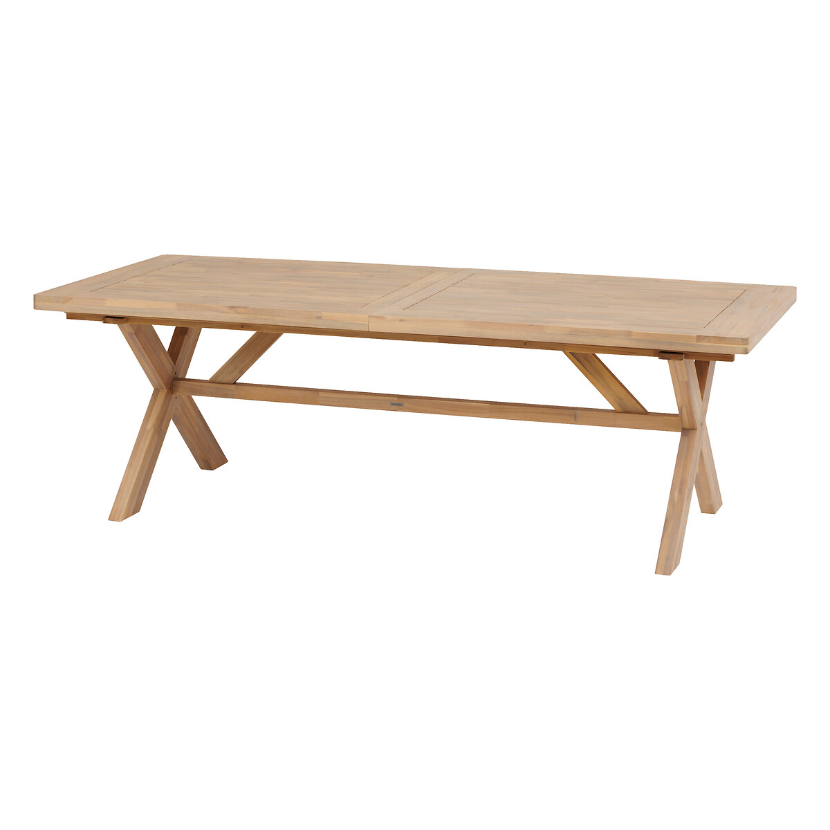 Mesa extens&iacute;vel Xenia em madeira ac&aacute;cia