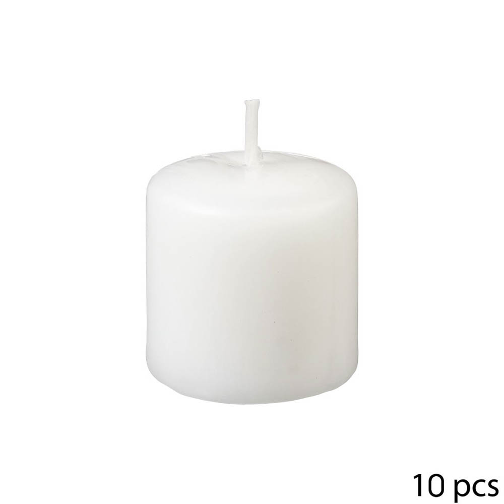 Conjunto de 10 velas votiva brancas