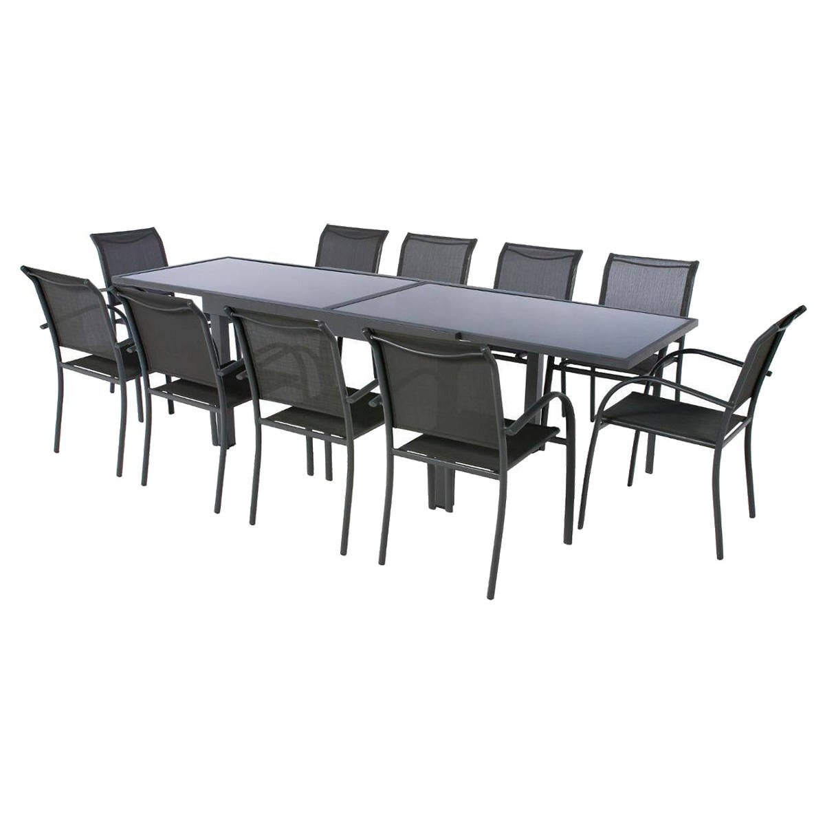 Mesa extens&iacute;vel PIAZZA cinza graphite 135-270cm