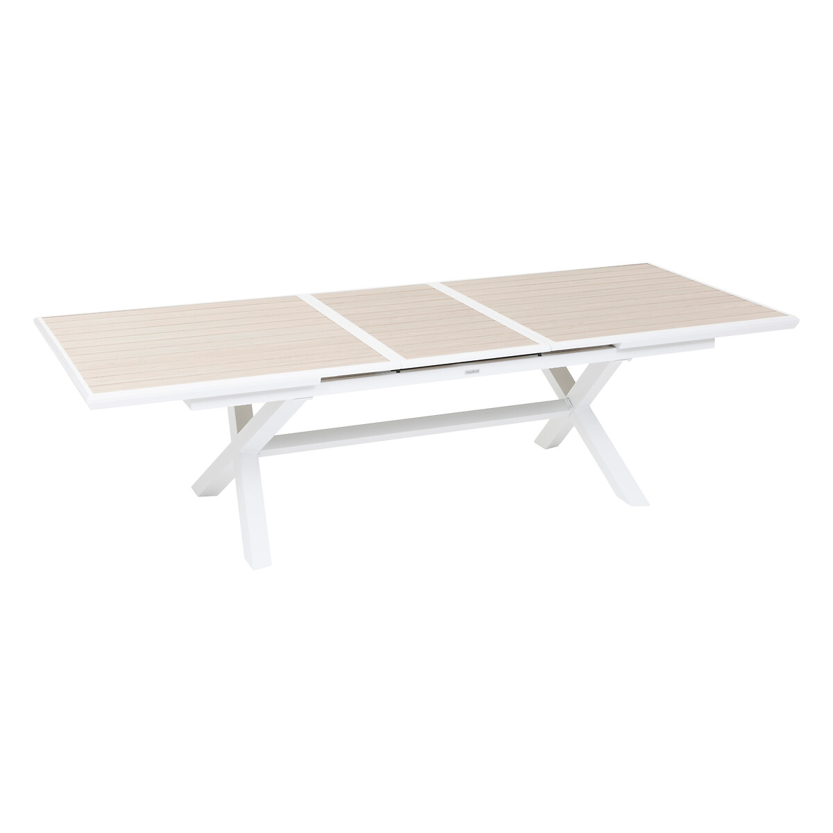 Mesa extensível AXIOME linho e branco 220-279cm