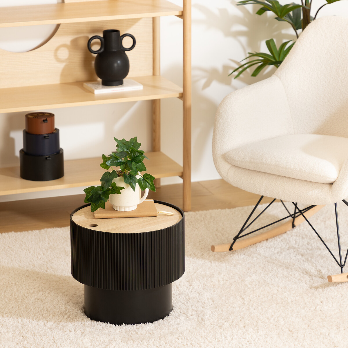 Mesa de apoio ENOLA preta e bege