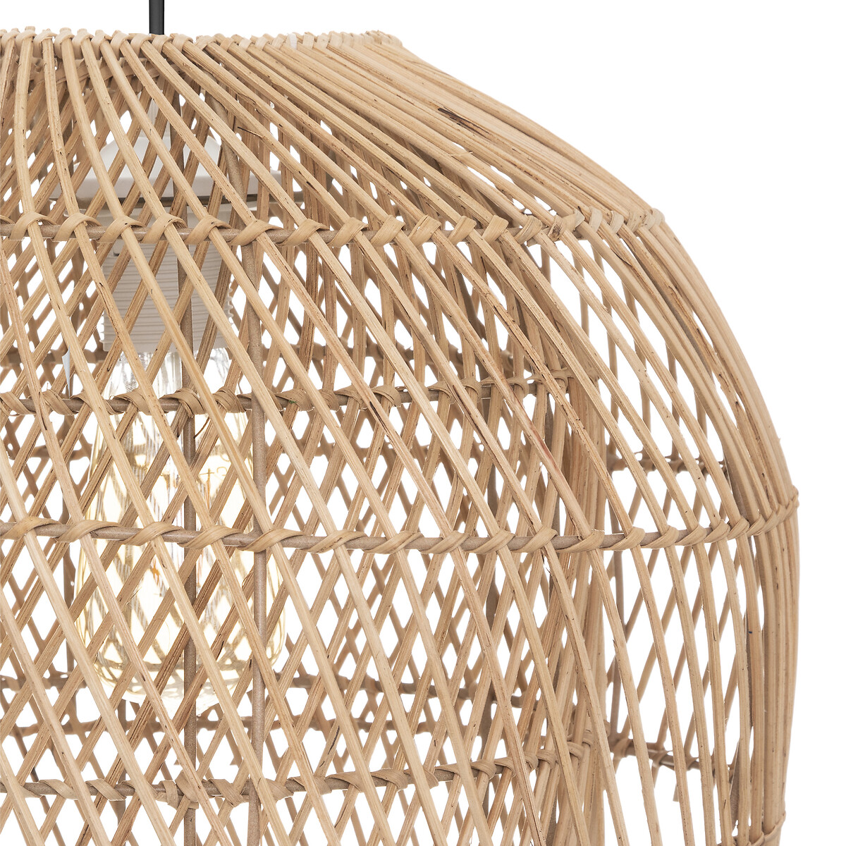 Candeeiro de teto KERY bege em rattan