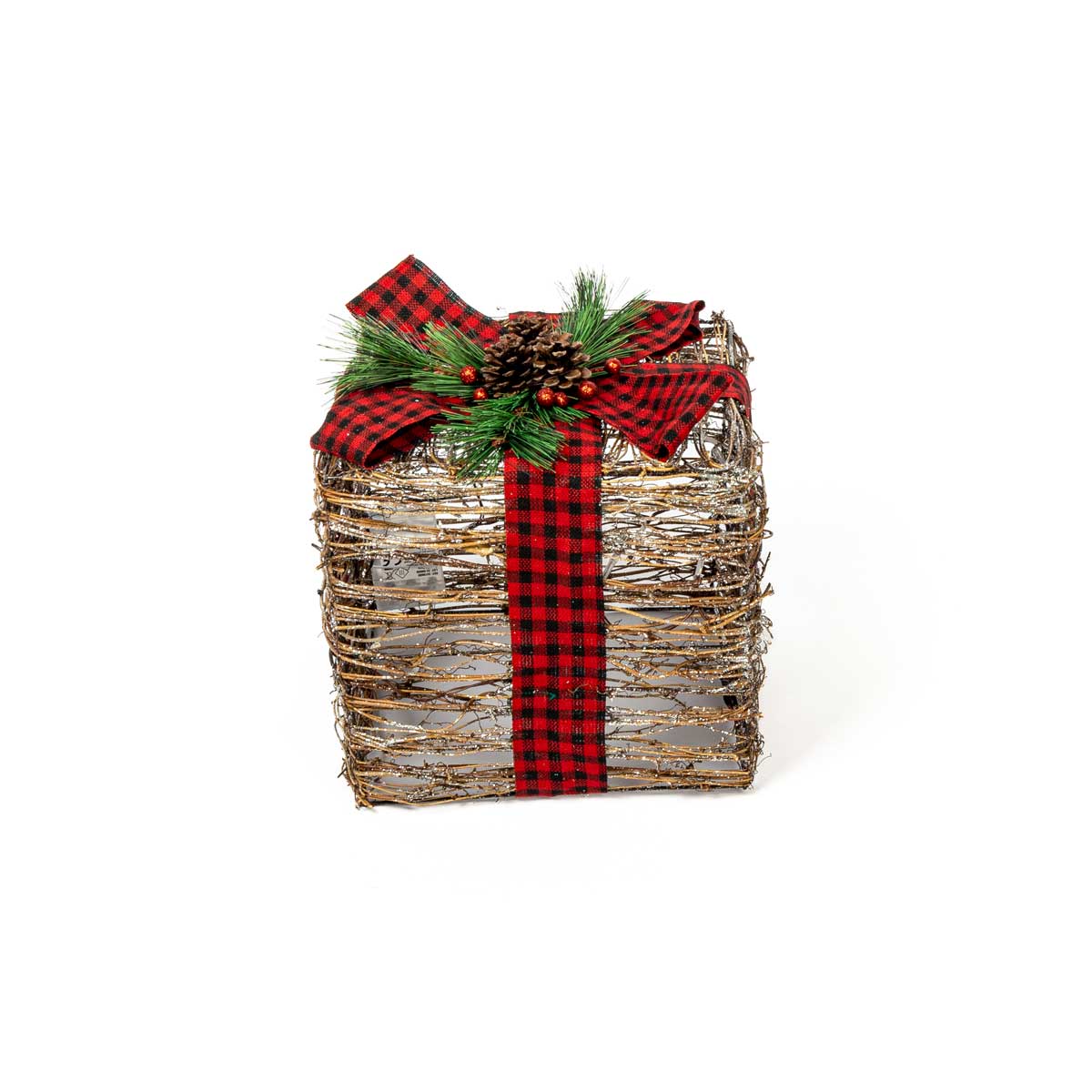 Caixa Decorativa Castanha Em Forma De Presente