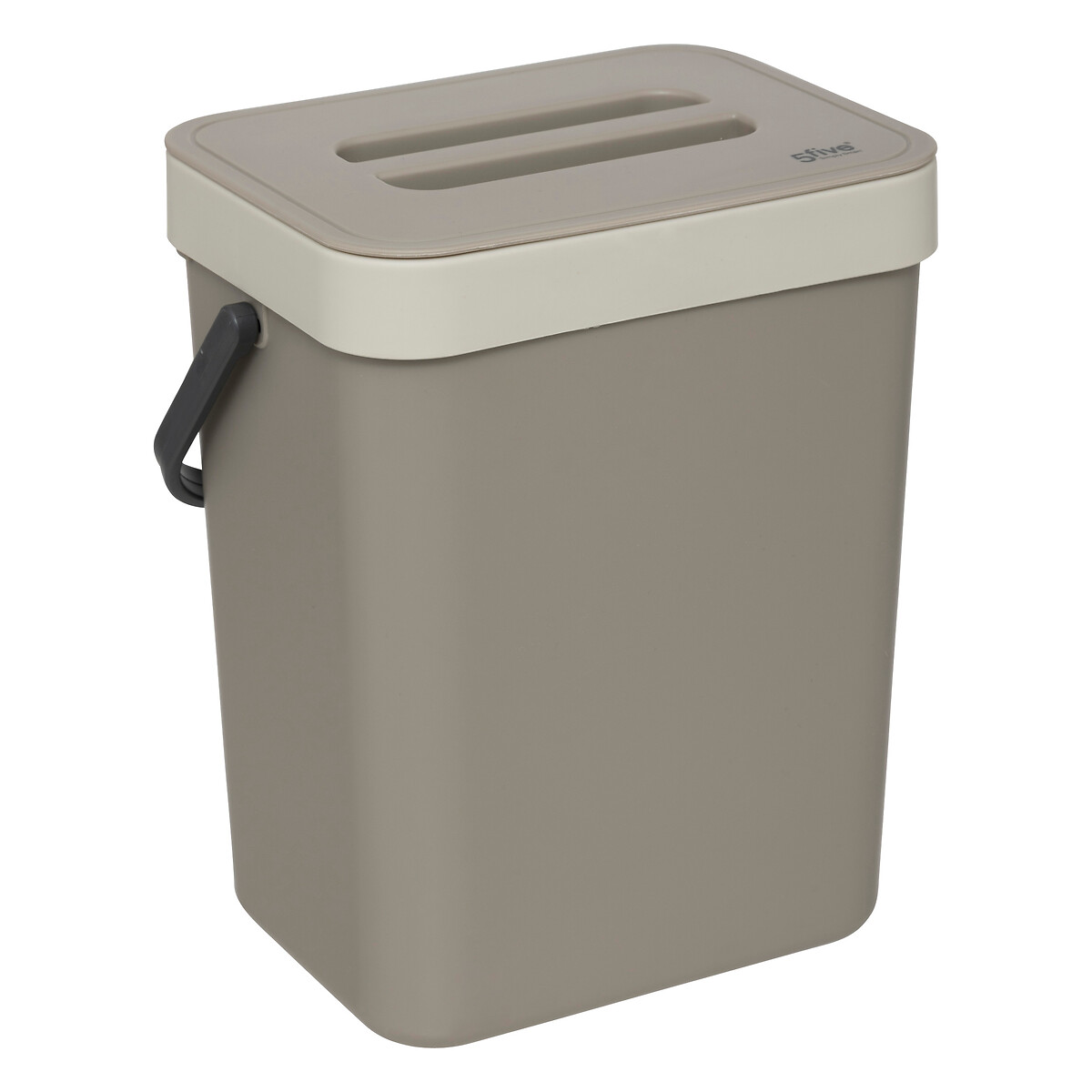 Balde do lixo com suporte bege 5l