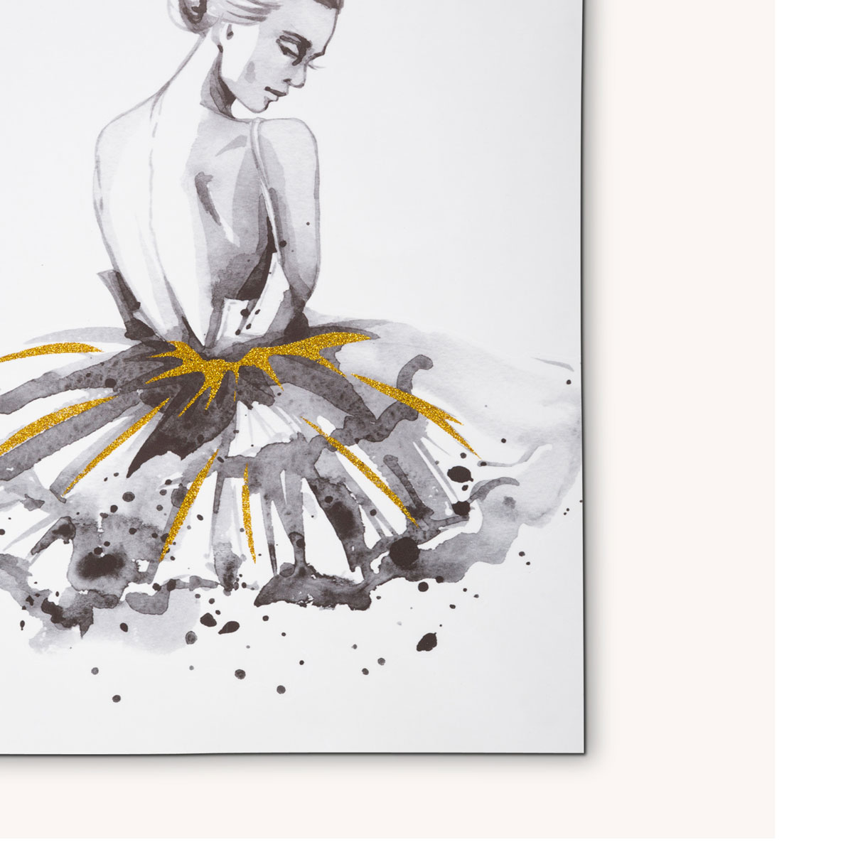 Quadro decorativo dan&ccedil;arina dourado 30x40cm